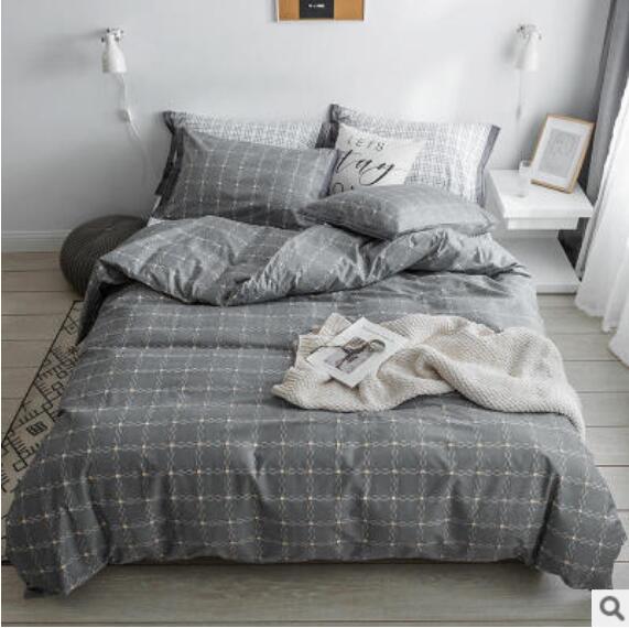 3D Grey Grid 18126 Bed Pillowcases Quilt