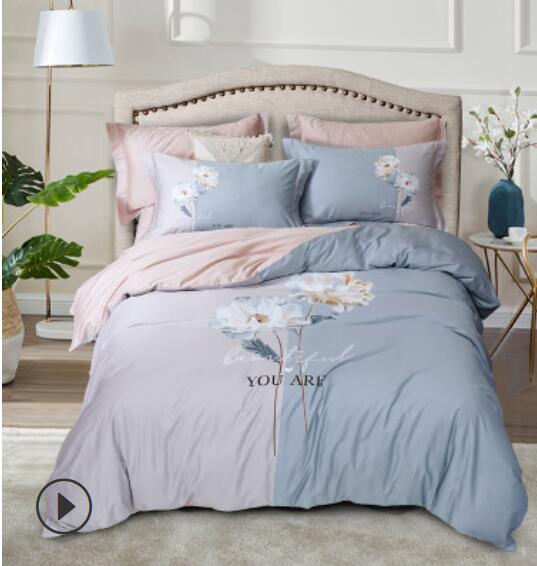 3D Light Gray Blue 20150 Bed Pillowcases Quilt