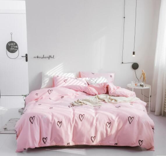 3D Pink Love 15155 Bed Pillowcases Quilt