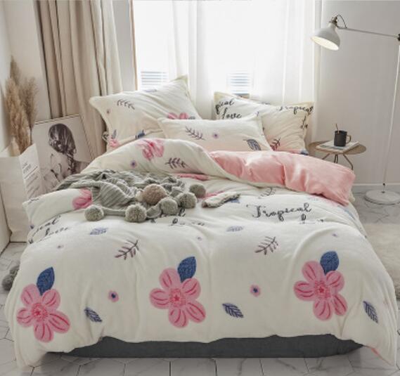 3D Pink Flowers 17041 Bed Pillowcases Quilt