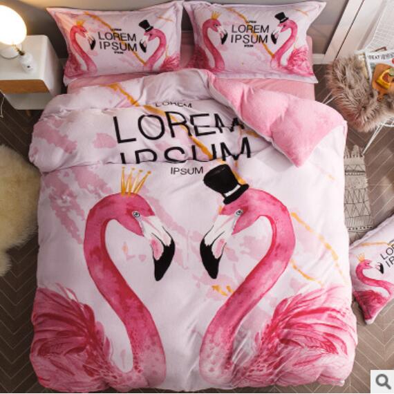 3D A Pair Of Flamingos 18101 Bed Pillowcases Quilt