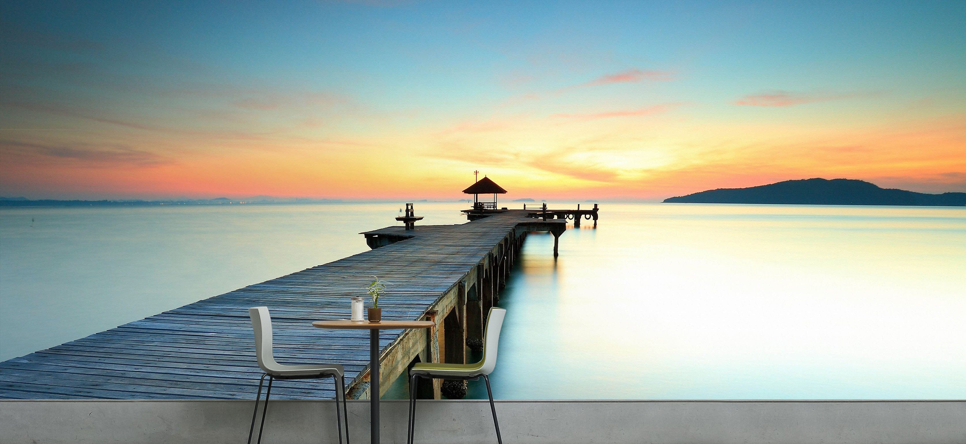 3D Sea Bridge 025 Wall Murals Wallpaper AJ Wallpaper 2 