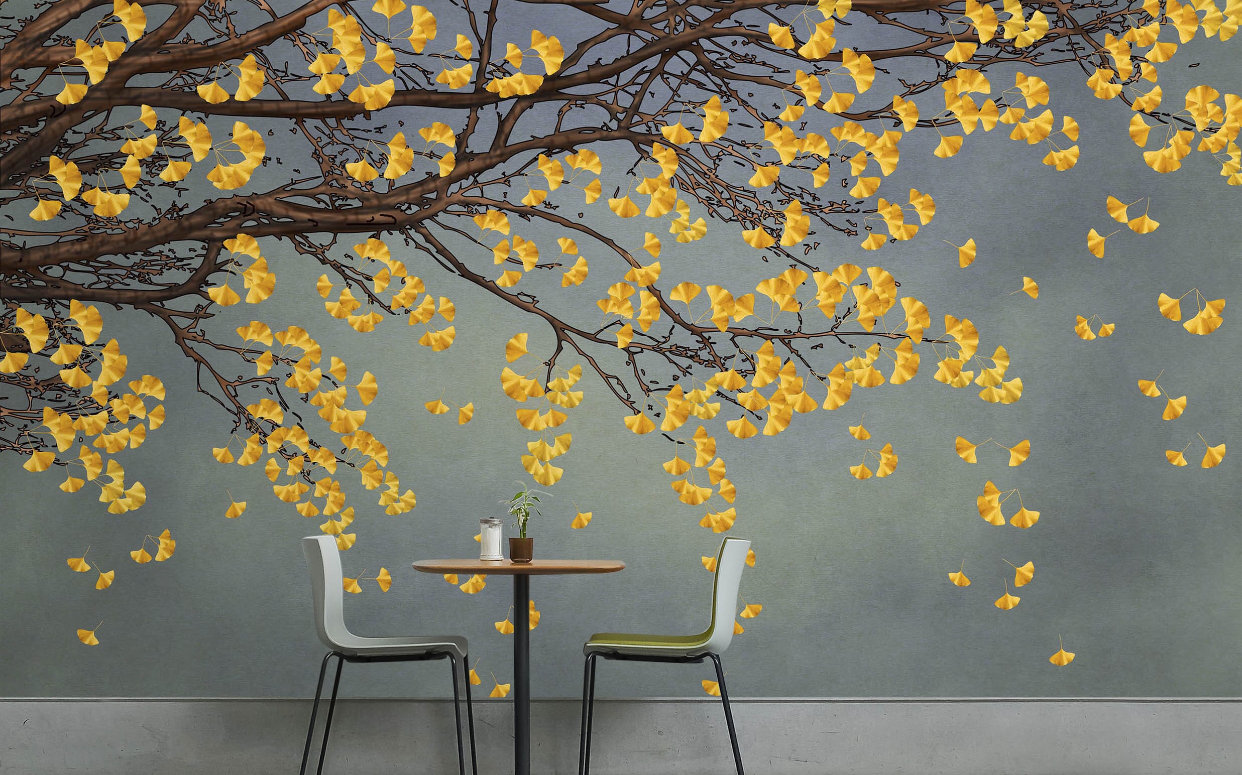 3D Golden Leaves 1456 Wall Murals Wallpaper AJ Wallpaper 2 