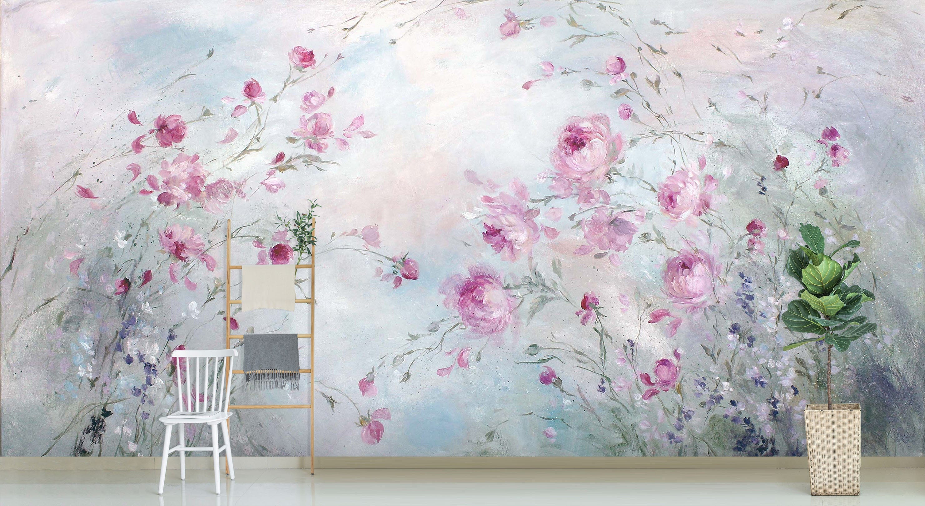 3D Pink Rose 1409 Debi Coules Wall Mural Wall Murals Wallpaper AJ Wallpaper 2 