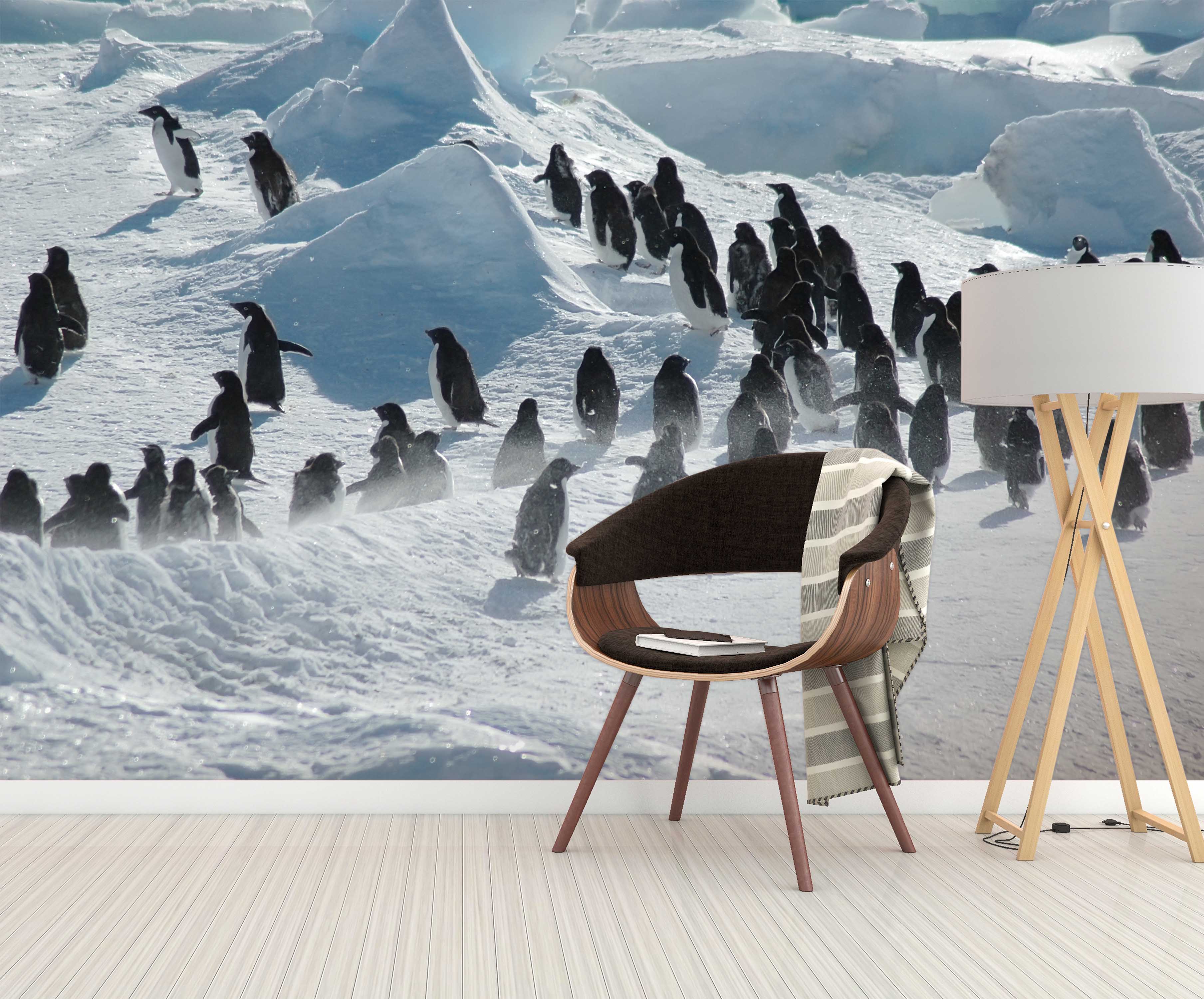 3D Penguin Antarctic 366 Wall Murals