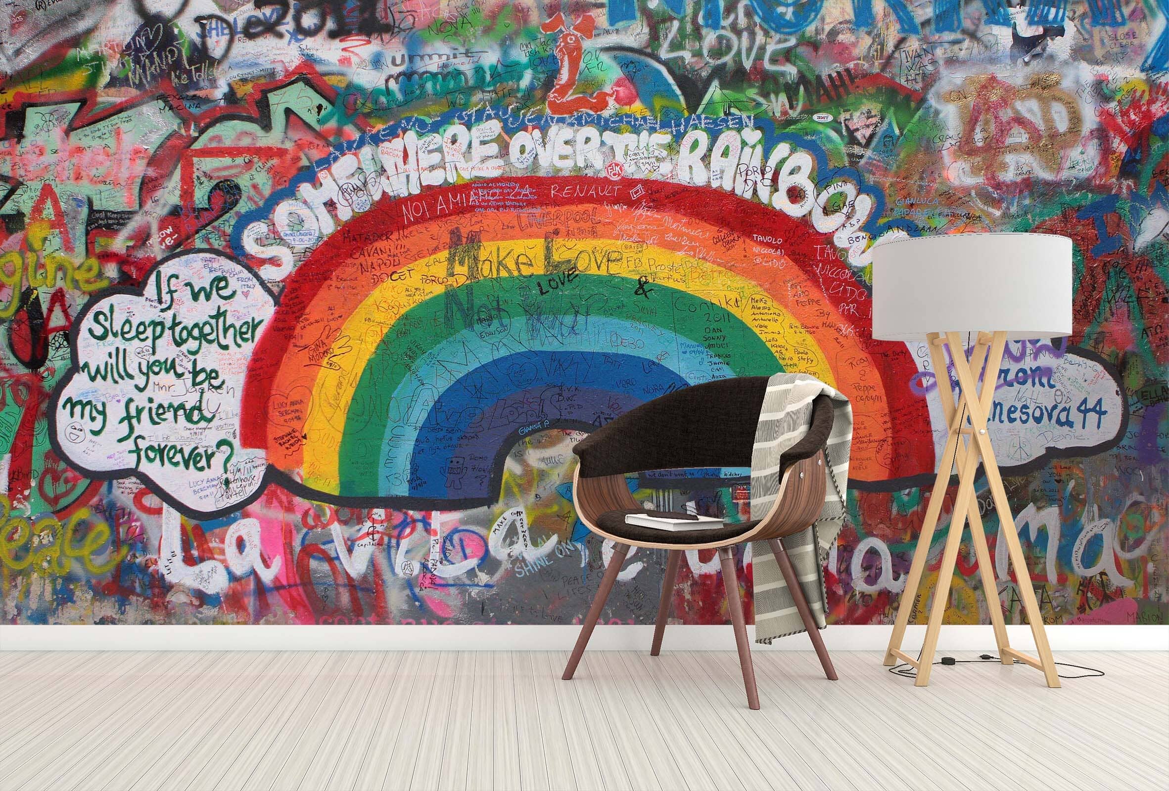 3D Graffiti Rainbow 109 Wall Murals Wallpaper AJ Wallpaper 2 