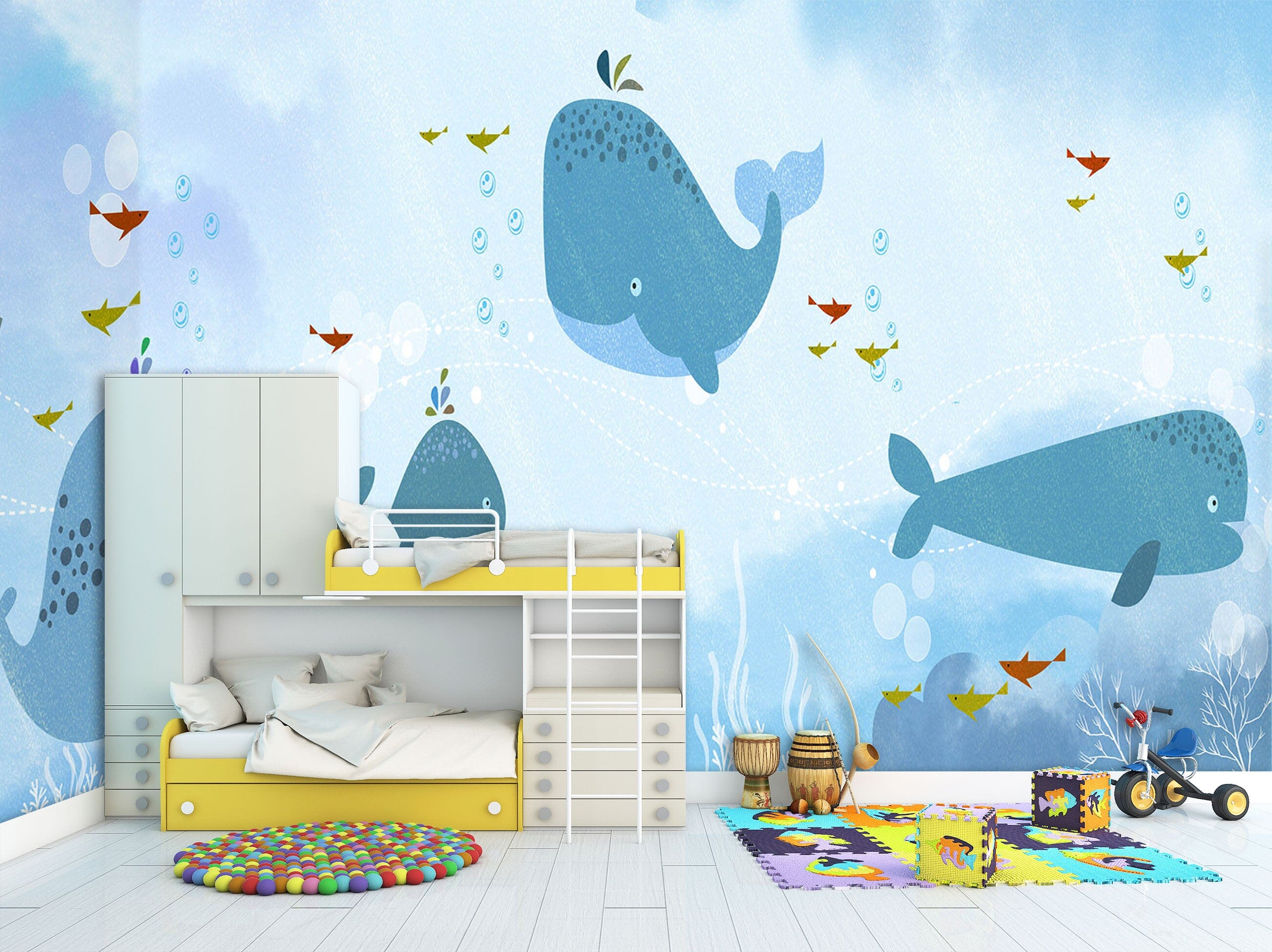 3D Cute Dolphin 008 Wall Murals Wallpaper AJ Wallpaper 2 