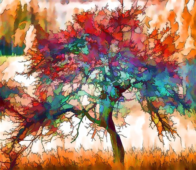 3D Painting Tree Flower 232 Wallpaper AJ Wallpaper 