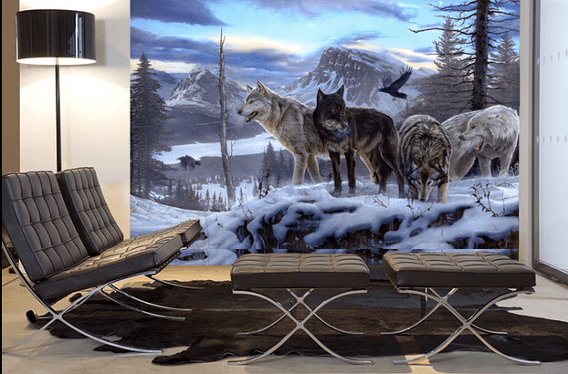 3D Eagle Wolf 031 Wallpaper AJ Wallpaper 