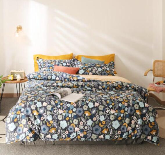 3D Black Floral 50026 Bed Pillowcases Quilt