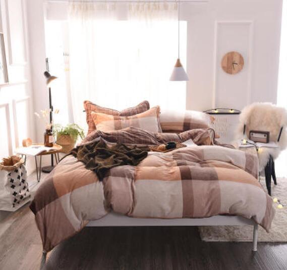 3D Khaki Check 20084 Bed Pillowcases Quilt
