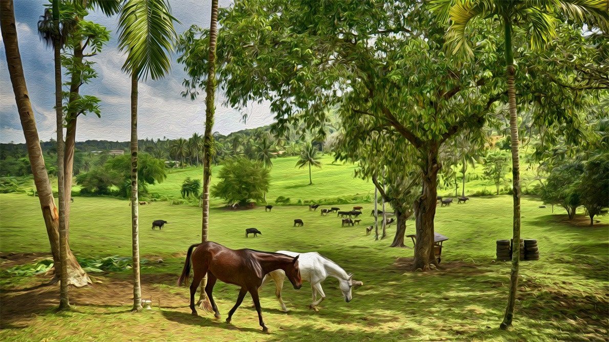 3D Grassland Horses Trees 239 Garage Door Mural Wallpaper AJ Wallpaper 