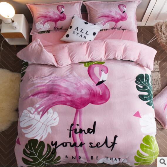 3D Flamingo 18093 Bed Pillowcases Quilt