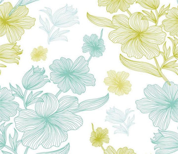 3D Blue Yellow Flowers 103 Wallpaper AJ Wallpaper 