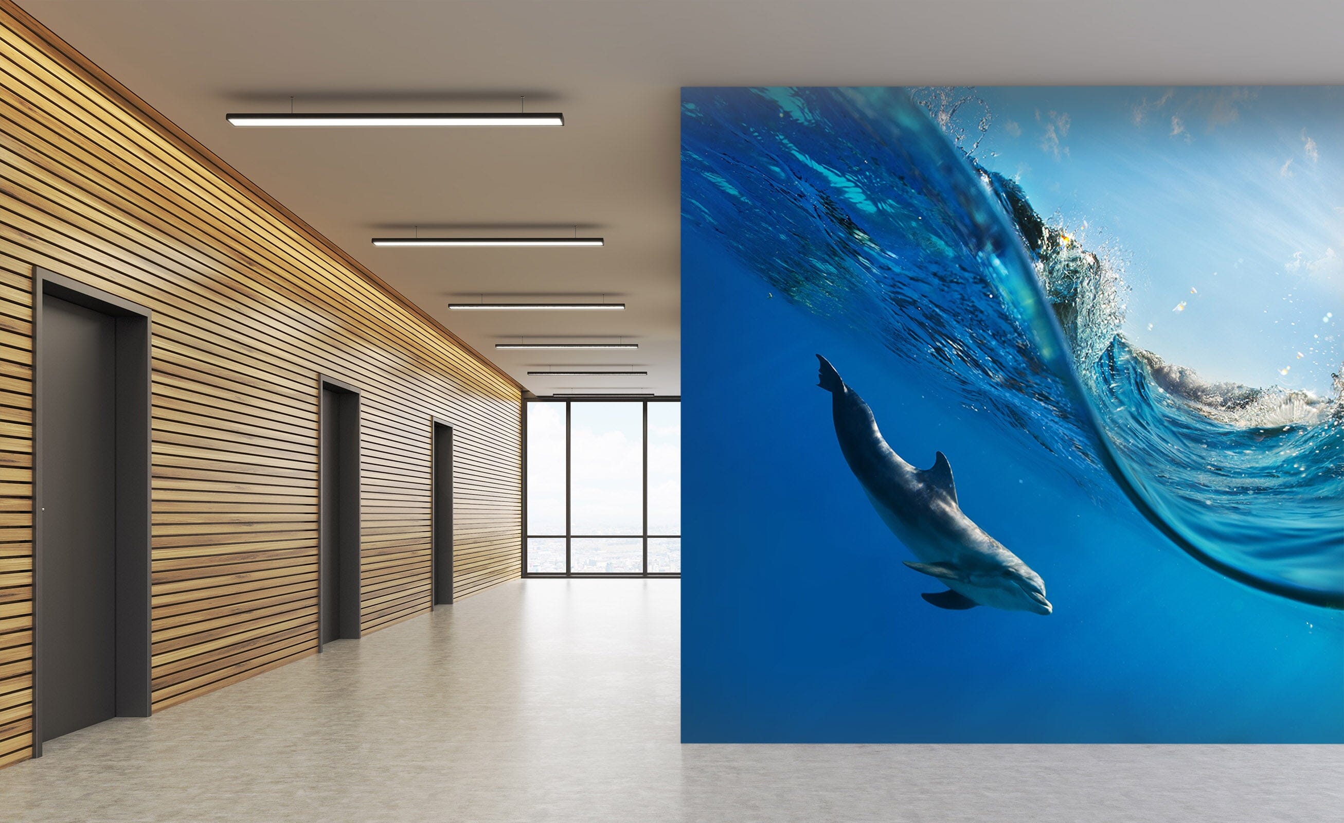 3D Dolphin Waves 120 Wall Murals Wallpaper AJ Wallpaper 2 