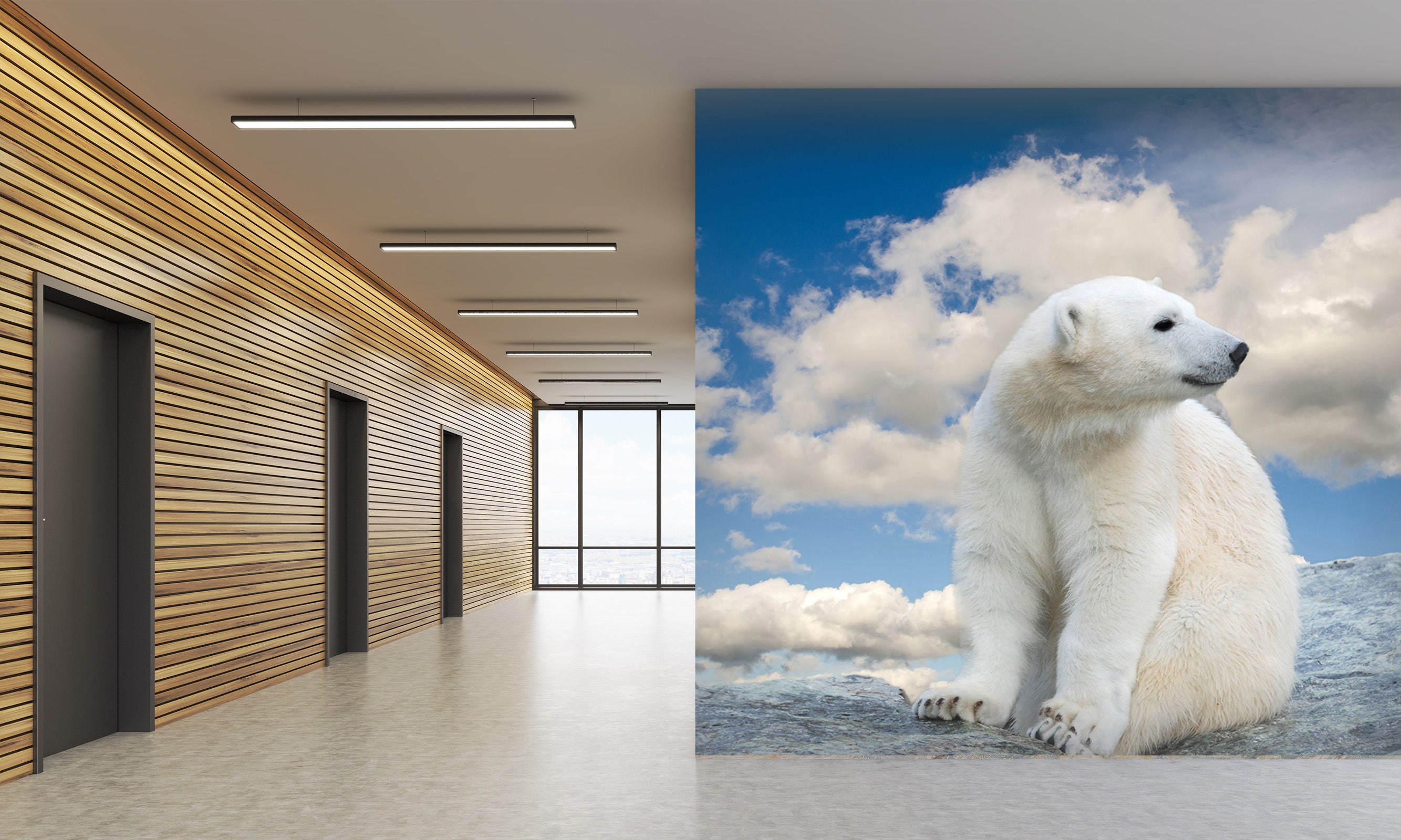 3D Polar Bear Cloud 341 Wall Murals