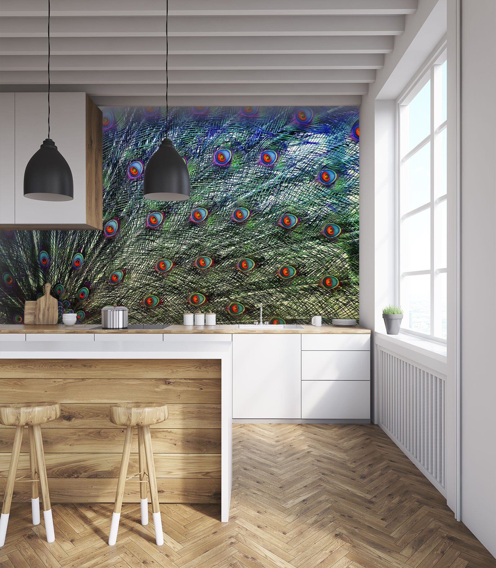 3D Peacock Feather 257 Wall Murals Wallpaper AJ Wallpaper 2 