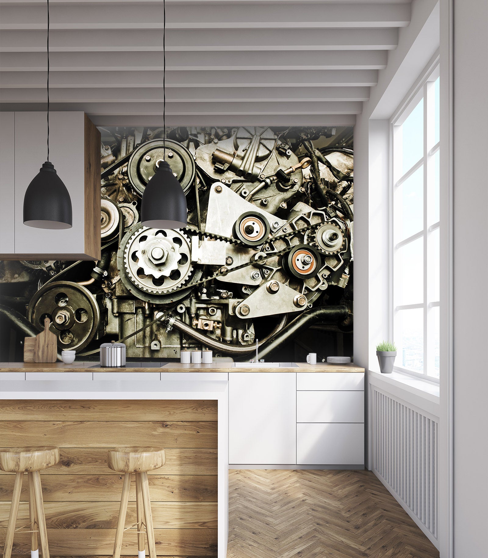 3D Engine Gear 300 Vehicle Wall Murals