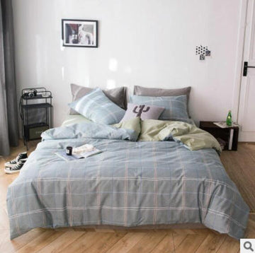 3D Big Grey Grid 40102 Bed Pillowcases Quilt