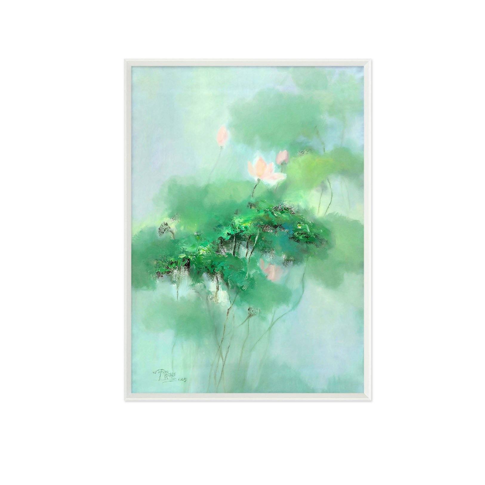 3D Lotus Flower 107 Fake Framed Print Painting Wallpaper AJ Creativity Home 