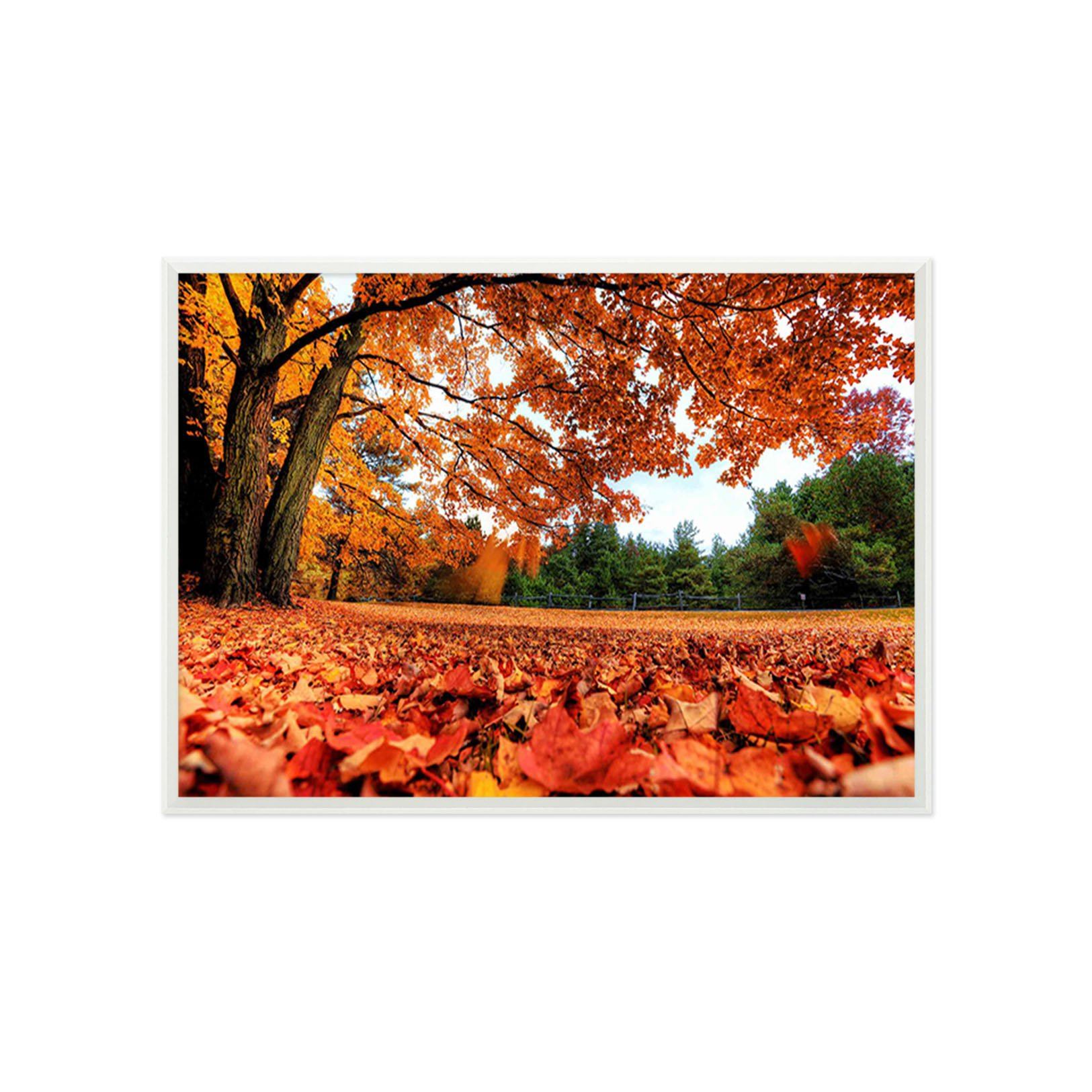 3D Red Leaves 133 Fake Framed Print Painting Wallpaper AJ Creativity Home 