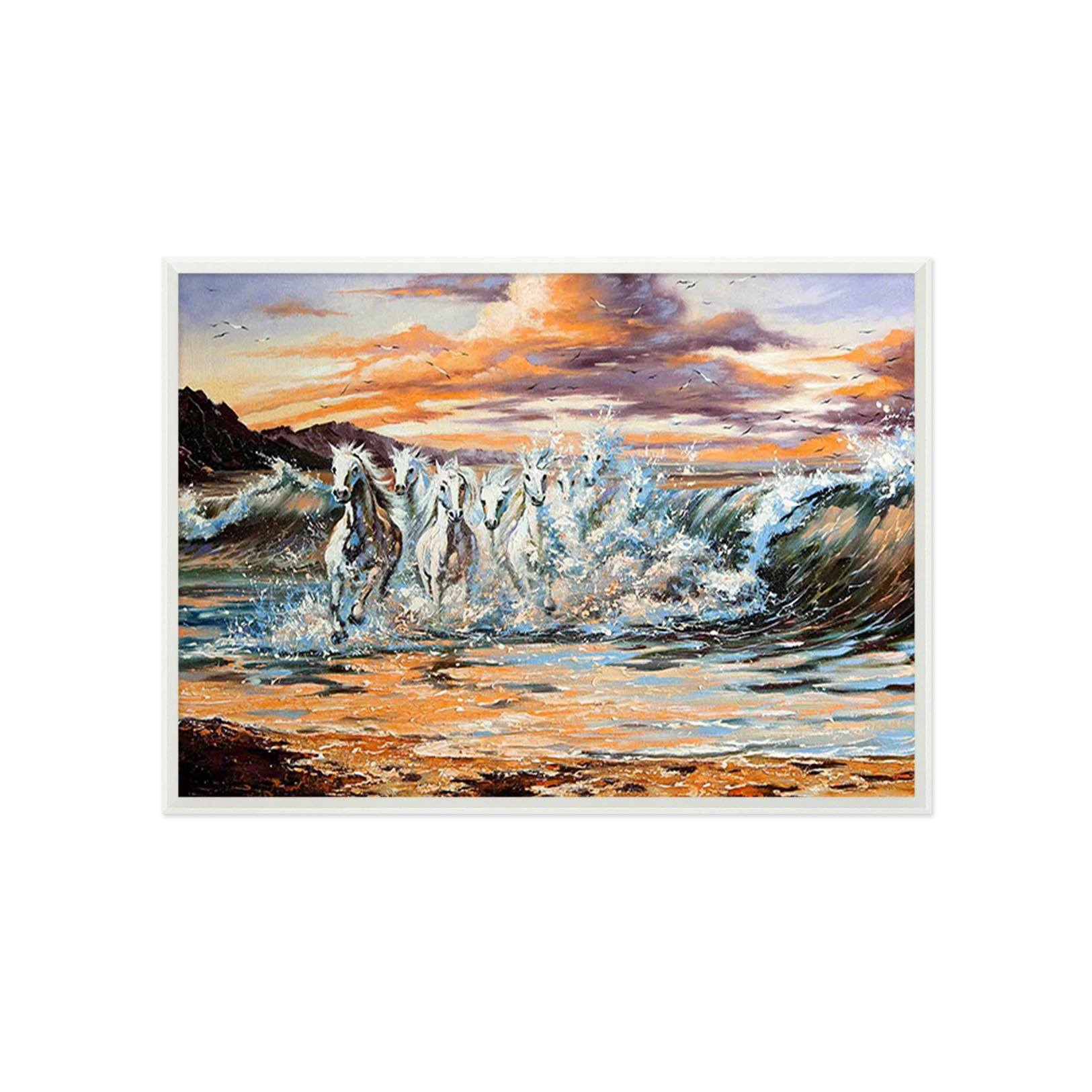 3D Running Horses 064 Fake Framed Print Painting Wallpaper AJ Creativity Home 