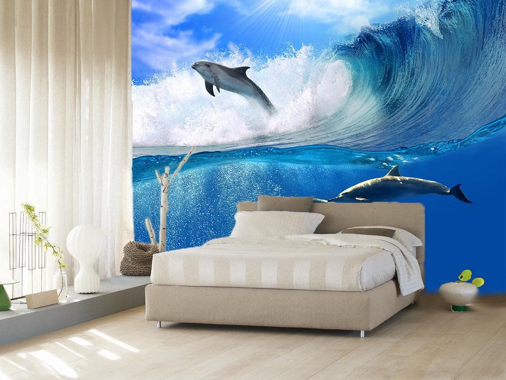Surfing Dolphins Wallpaper AJ Wallpaper 