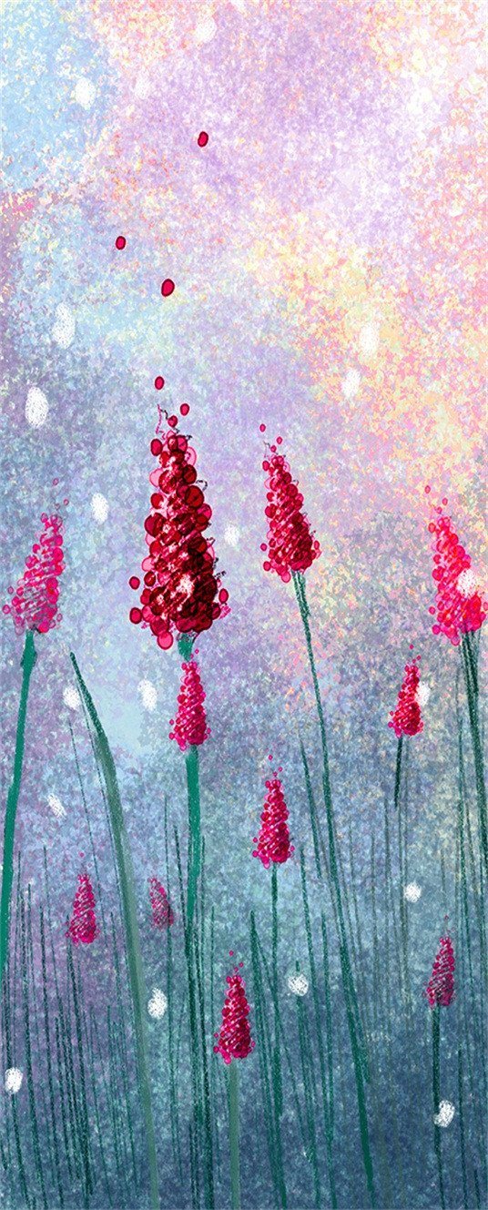 3D bright red flower painting door mural Wallpaper AJ Wallpaper 