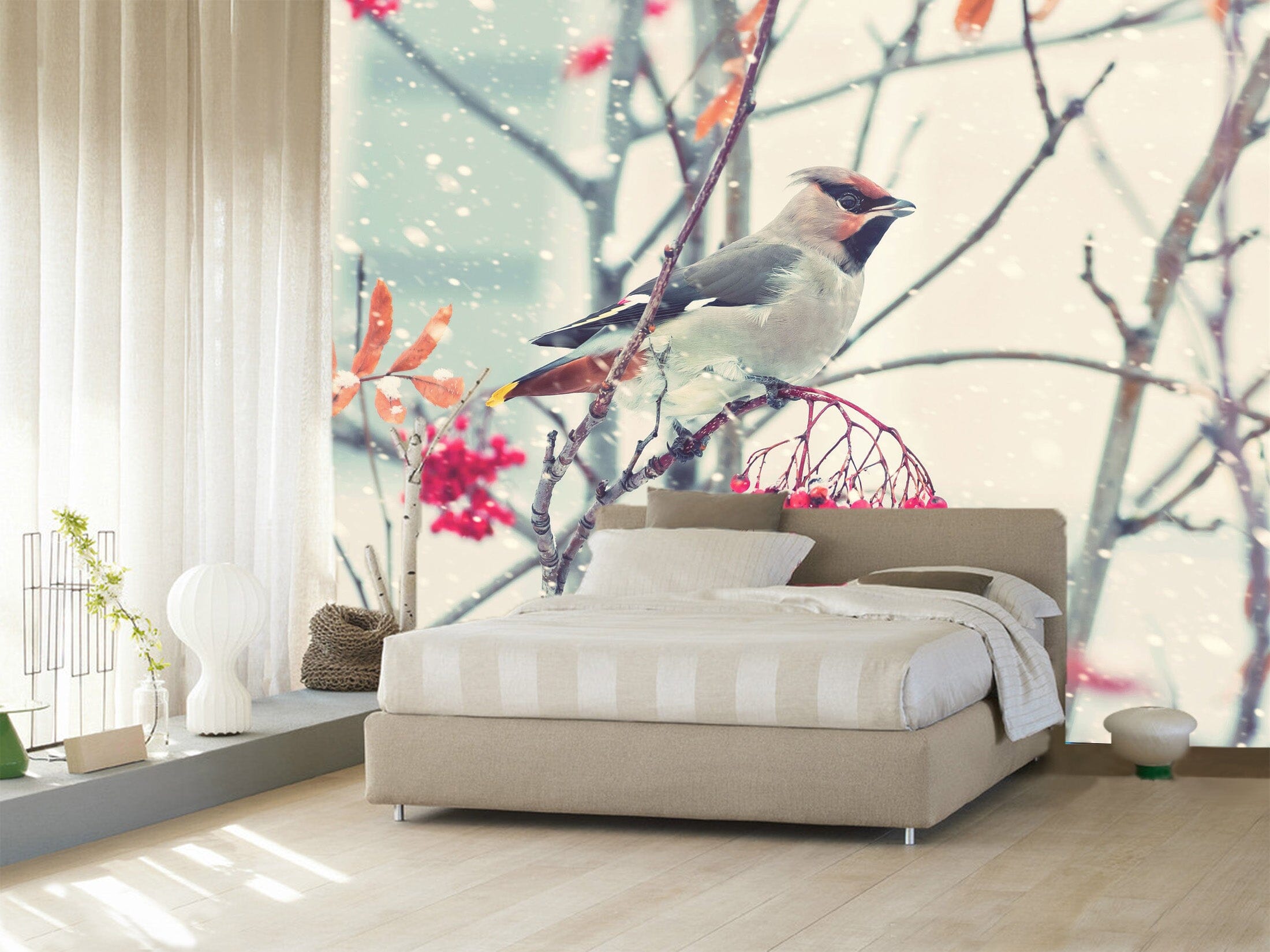 3D Magpie Flowers 1049 Wall Murals Wallpaper AJ Wallpaper 2 