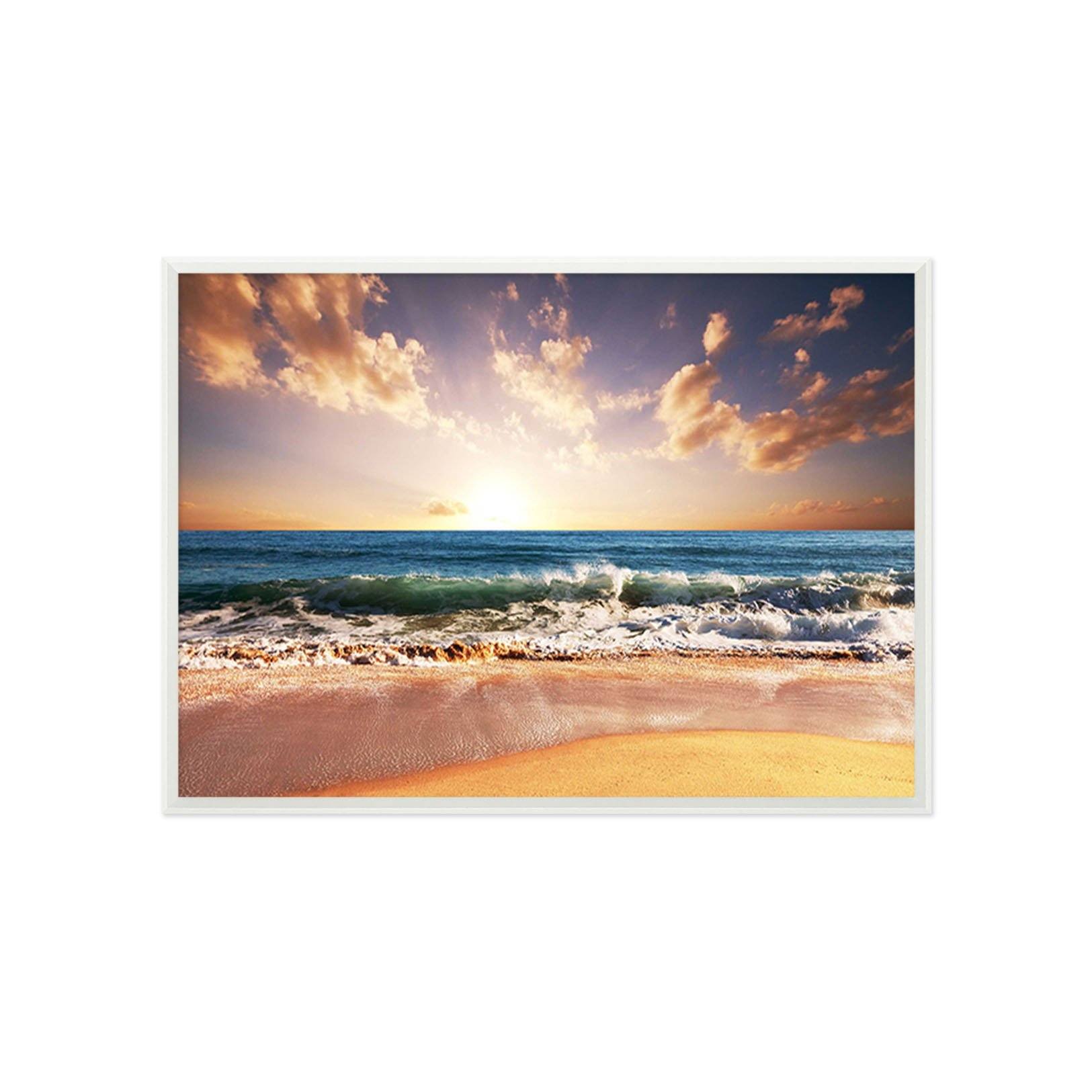 3D Surf Beach 075 Fake Framed Print Painting Wallpaper AJ Creativity Home 