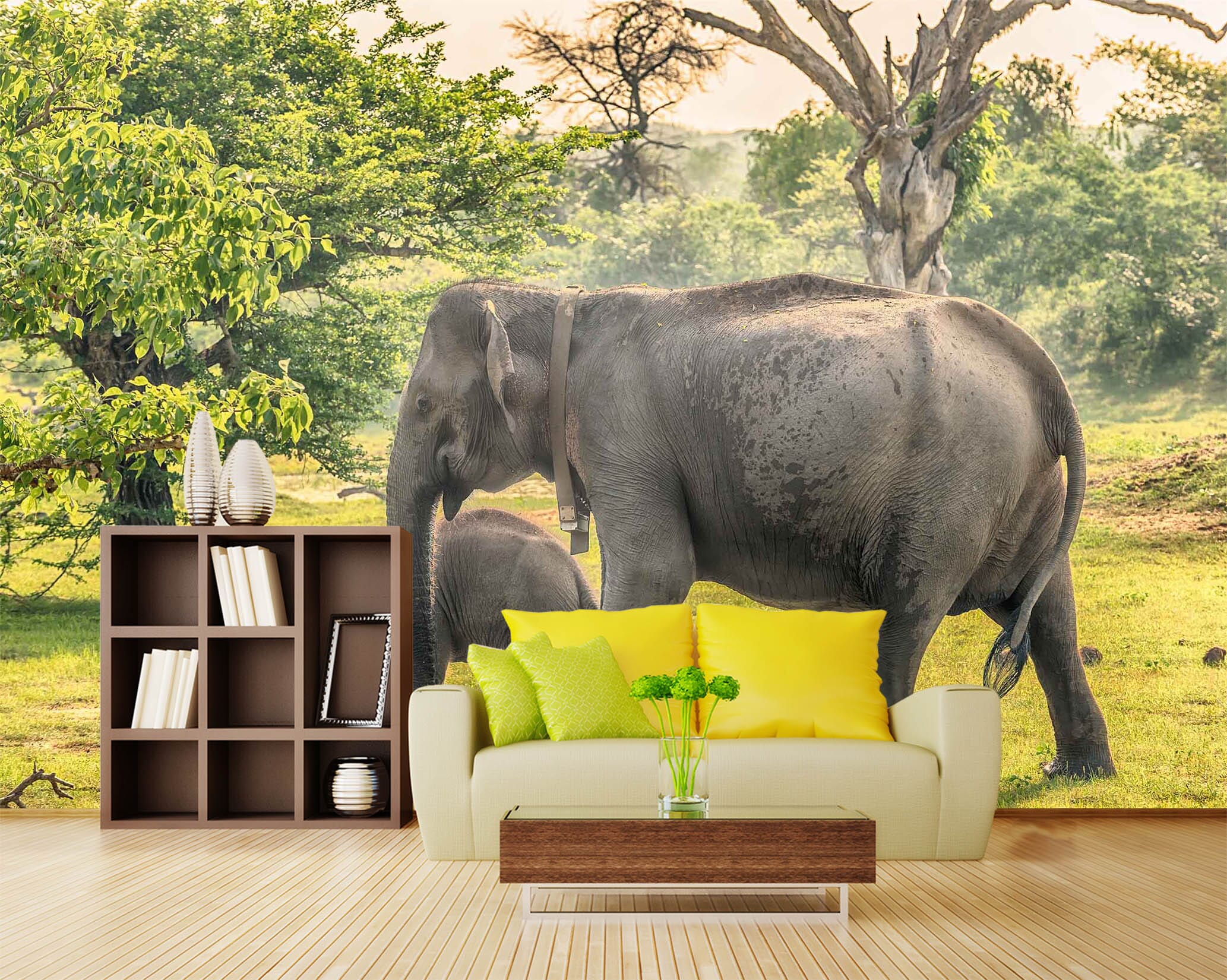3D Elephant Family 1057 Wall Murals Wallpaper AJ Wallpaper 2 