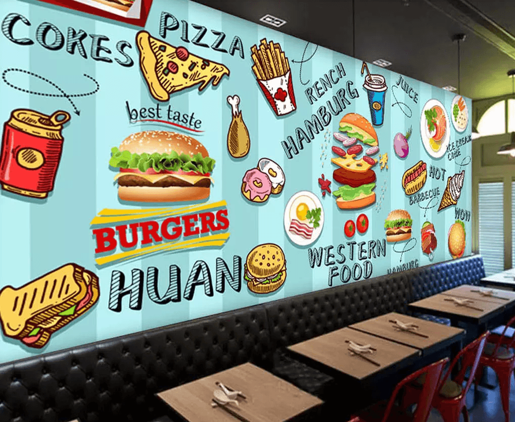 3D Hamburger Pizza Cola 214 Wallpaper AJ Wallpaper 2 