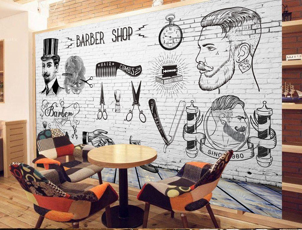 3D Barber Shop Grandfather 46 Wall Murals Wallpaper AJ Wallpaper 2 