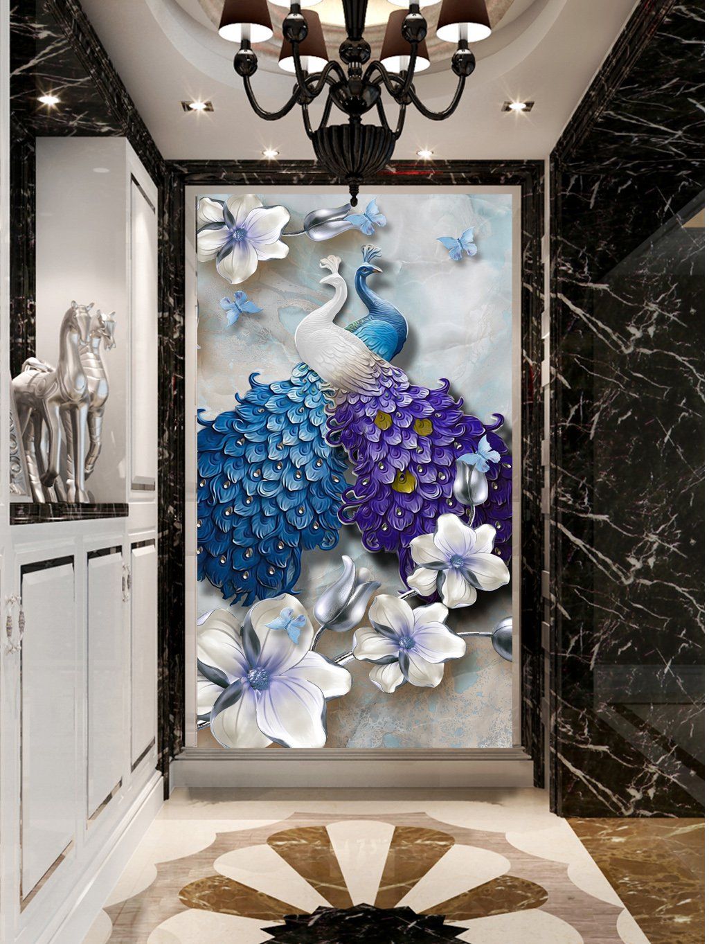 3D Peacock 444 Wall Murals Wallpaper AJ Wallpaper 2 