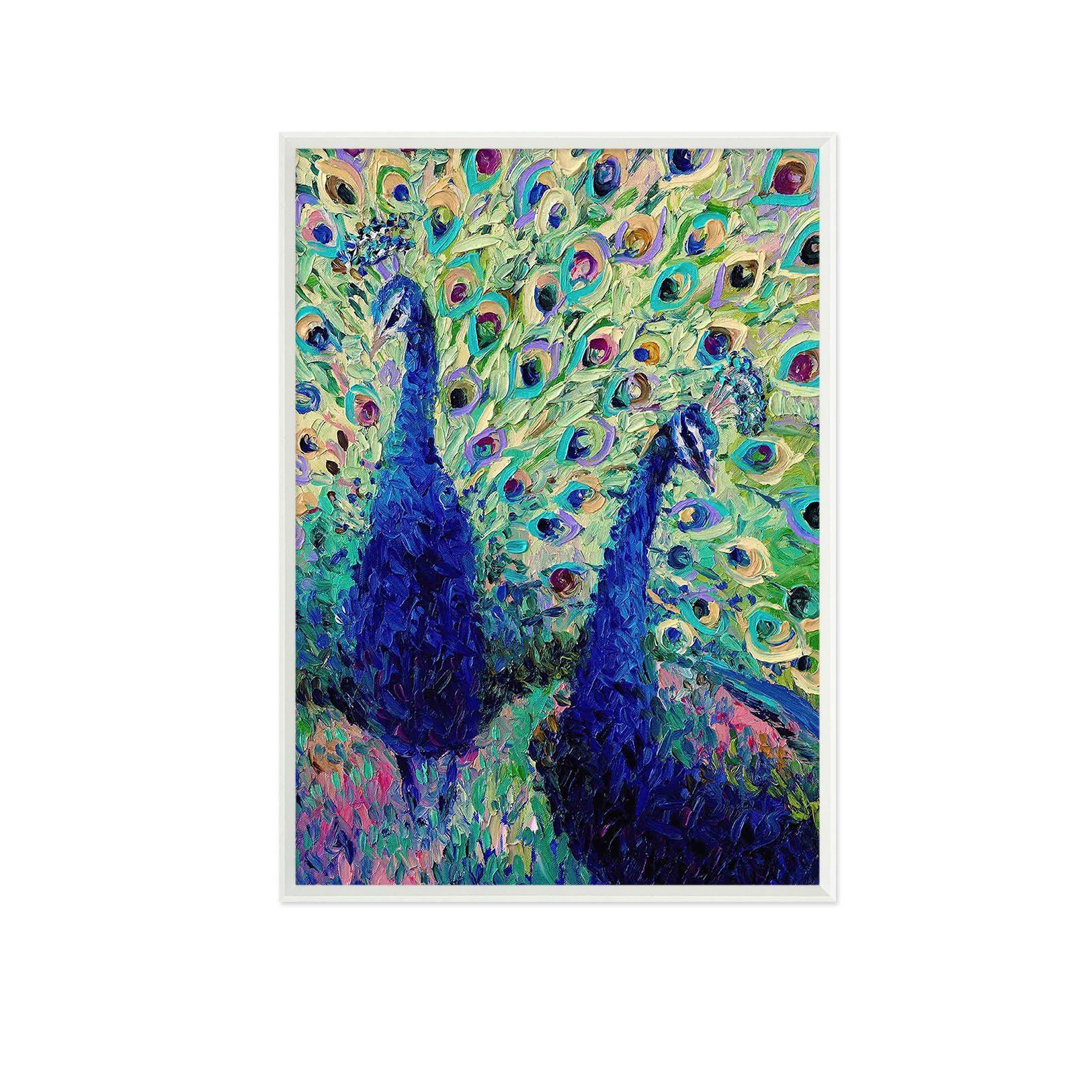 3D Beautiful Peacock 096 Fake Framed Print Painting Wallpaper AJ Creativity Home 