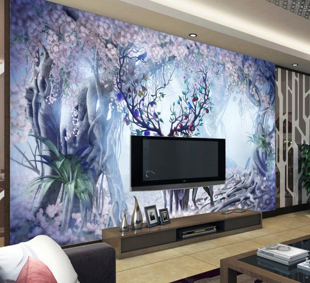 3D Deer Forest 608 Wall Murals Wallpaper AJ Wallpaper 2 