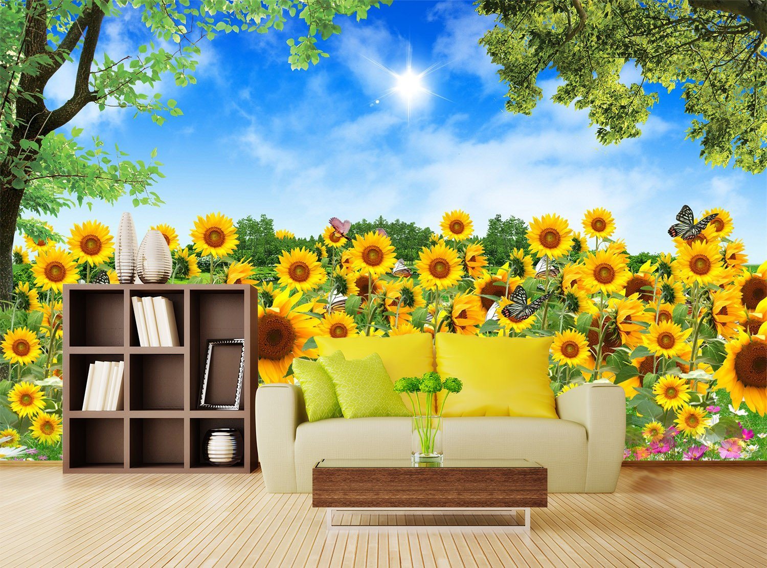 3D Sunshine Flower Manor 132 Wallpaper AJ Wallpaper 