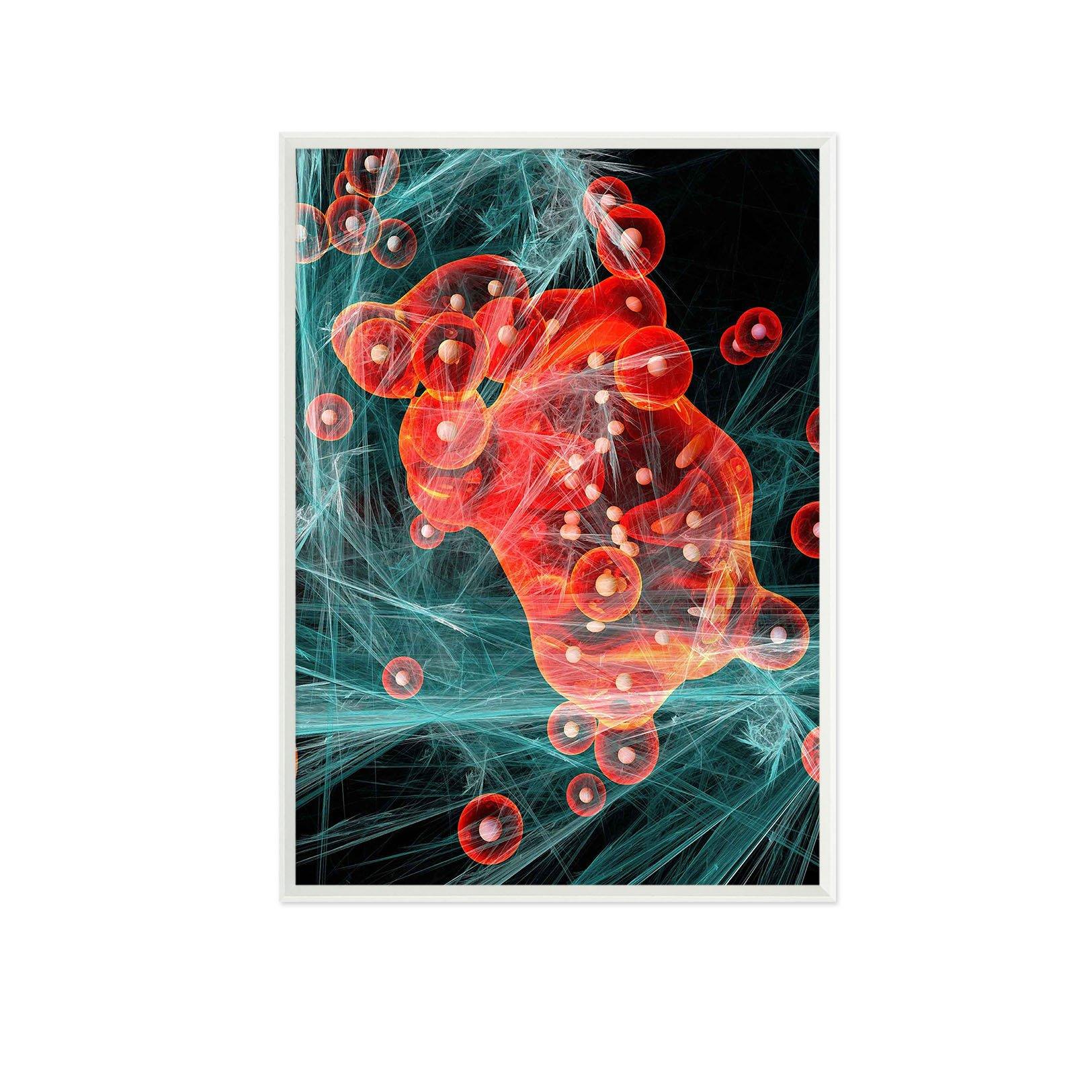 3D Red Cell 075 Fake Framed Print Painting Wallpaper AJ Creativity Home 
