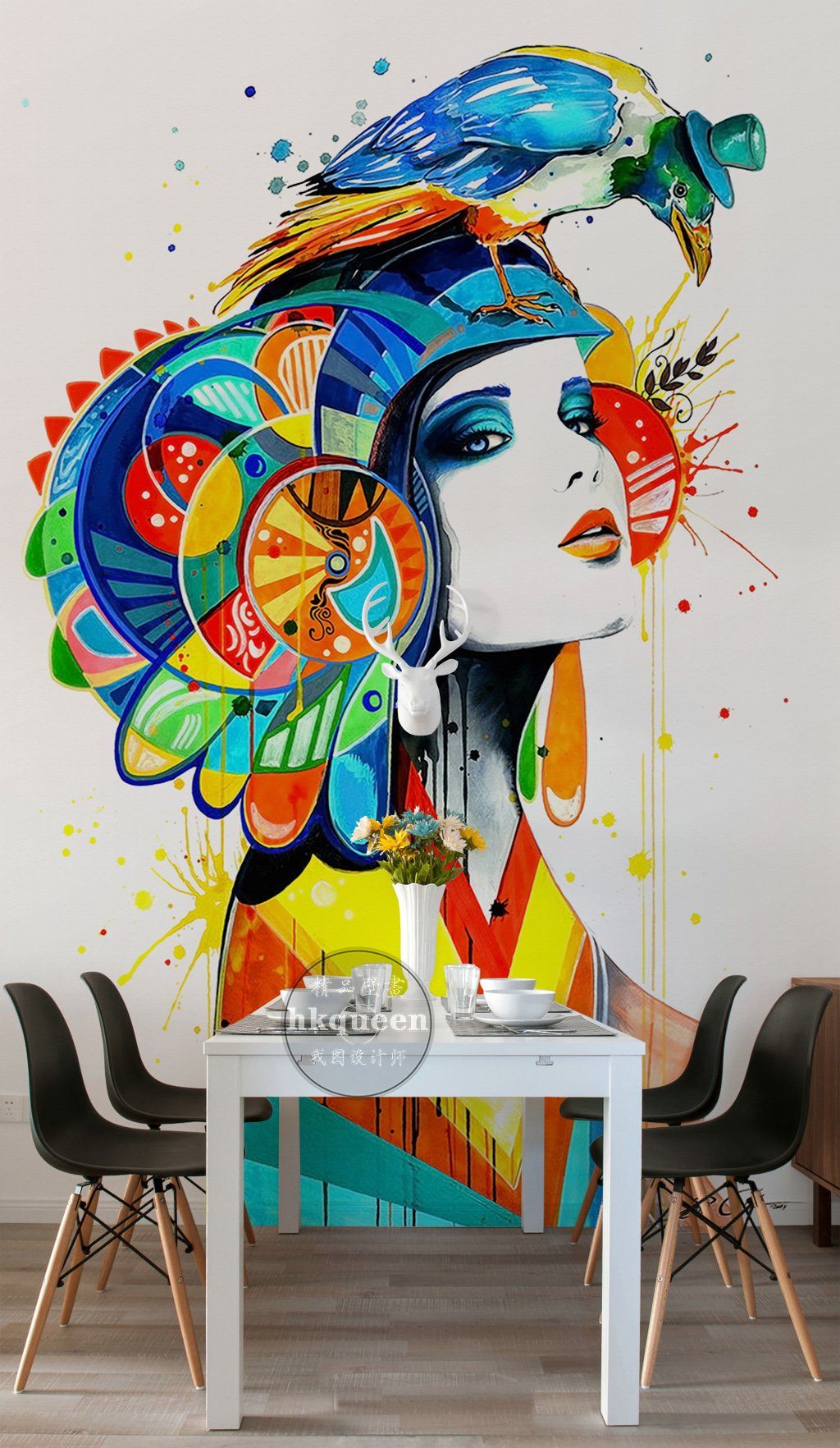 3D Color Lady Avatar 544 Wall Murals Wallpaper AJ Wallpaper 2 