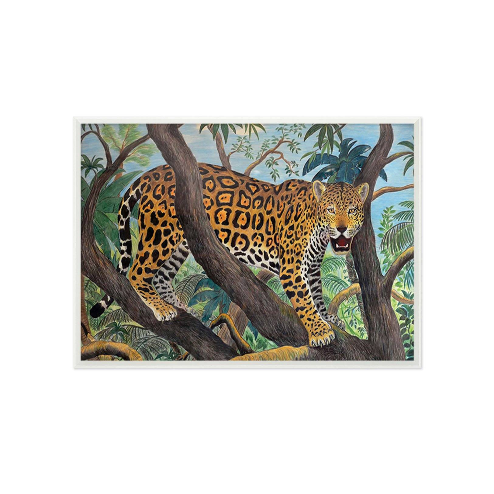 3D Big Leopard 077 Fake Framed Print Painting Wallpaper AJ Creativity Home 
