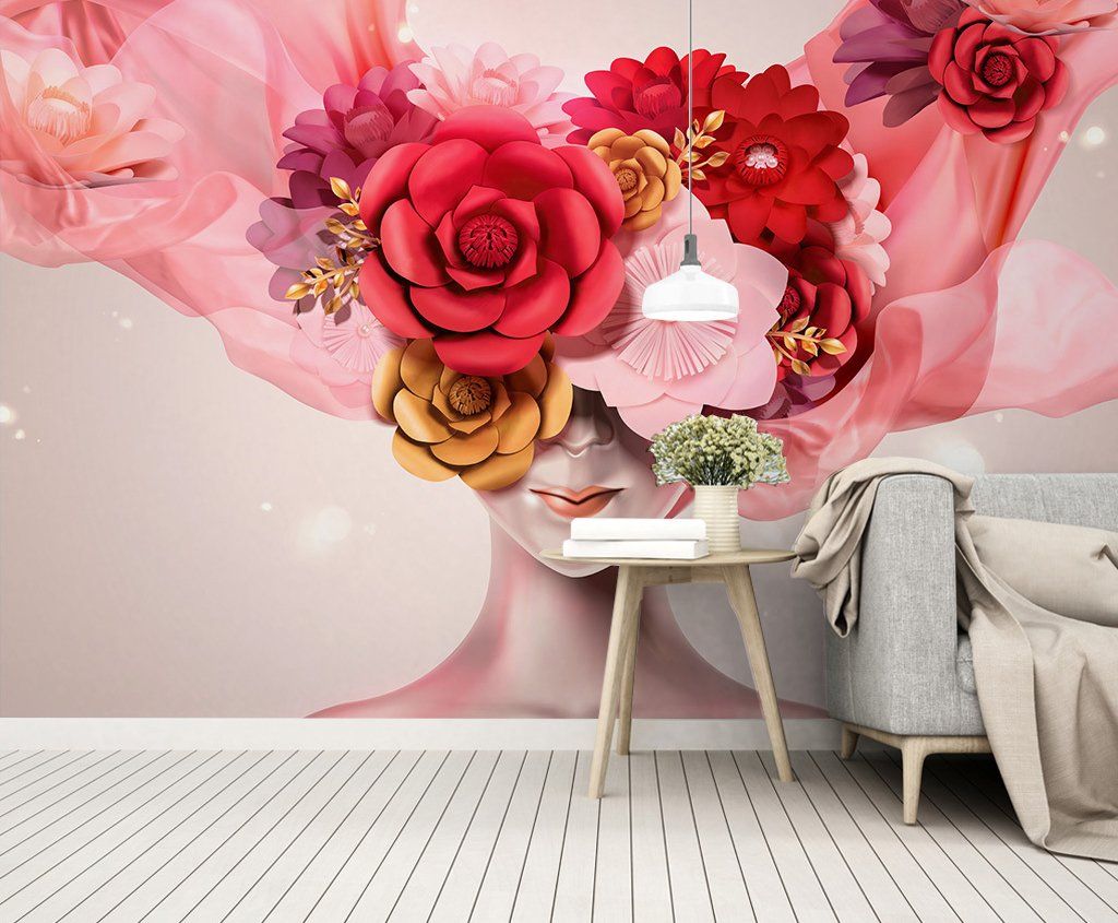 3D Pink Rose 668 Wall Murals Wallpaper AJ Wallpaper 2 