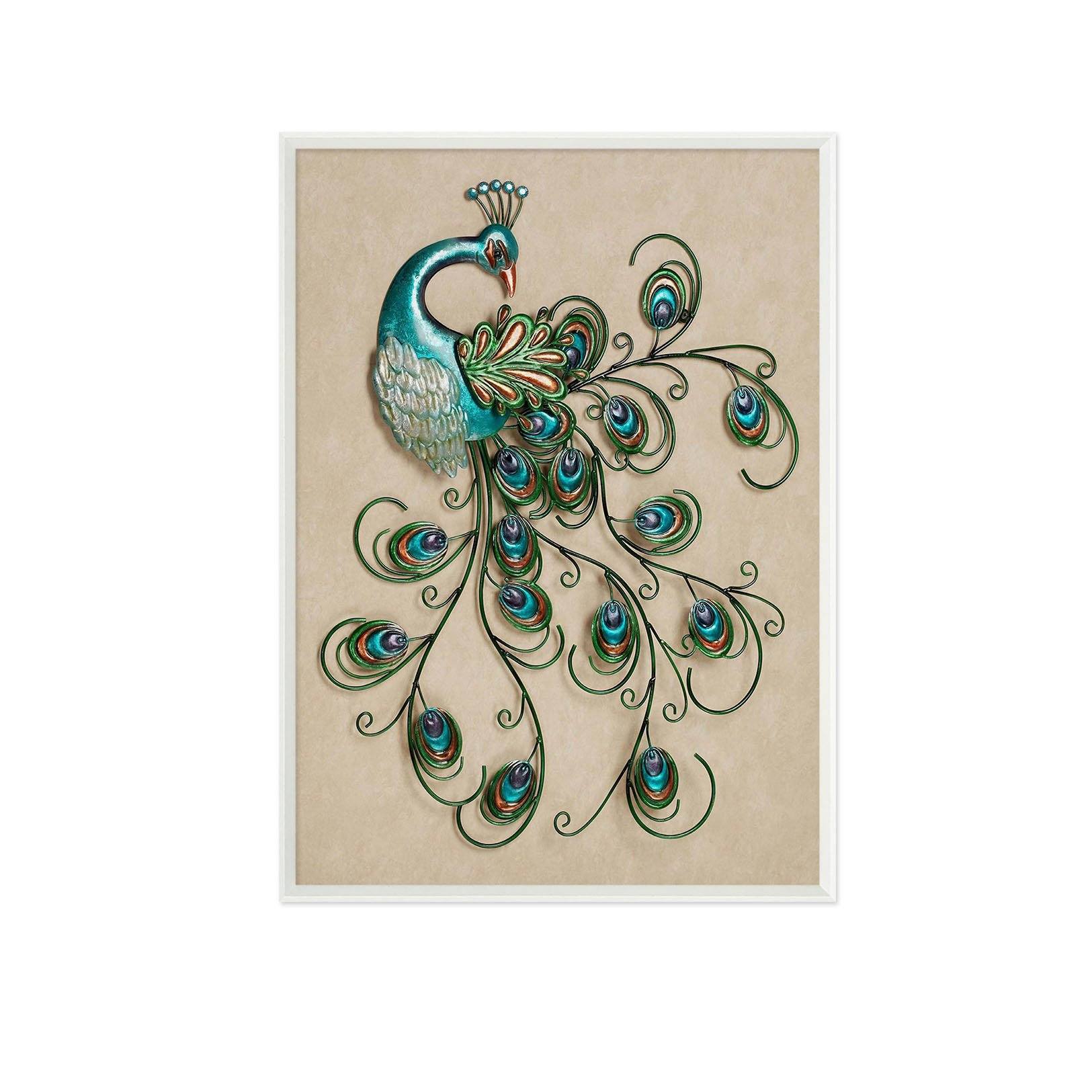 3D Beautiful Peacock 069 Fake Framed Print Painting Wallpaper AJ Creativity Home 