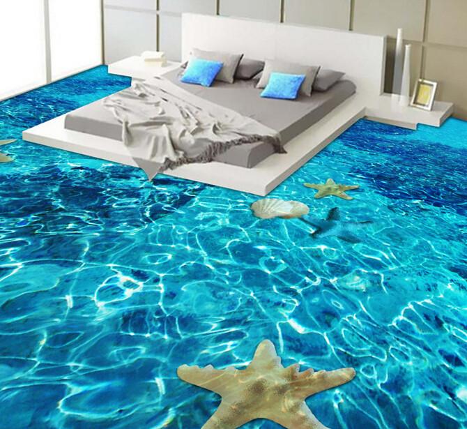 3D Starfish And Couch Floor Mural Wallpaper AJ Wallpaper 2 