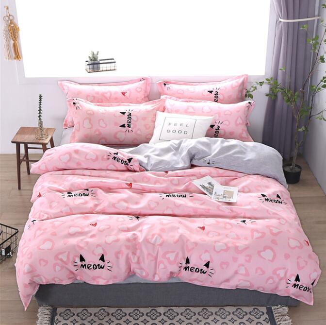 3D Pink Love Dark Flower 13075 Bed Pillowcases Quilt