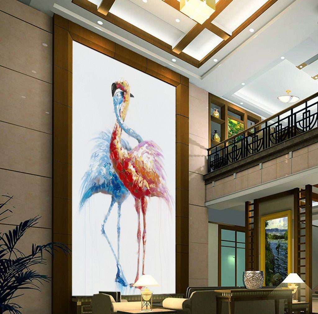 3D Colored Flamingo 647 Wall Murals Wallpaper AJ Wallpaper 2 