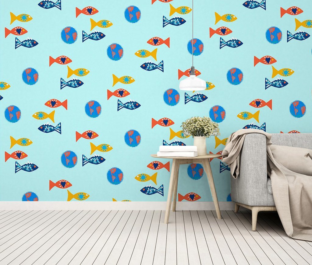 3D Fish School 693 Wall Murals Wallpaper AJ Wallpaper 2 