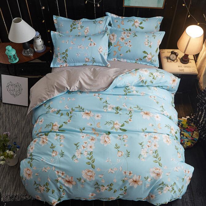 3D Light Blue Floral 12163 Bed Pillowcases Quilt