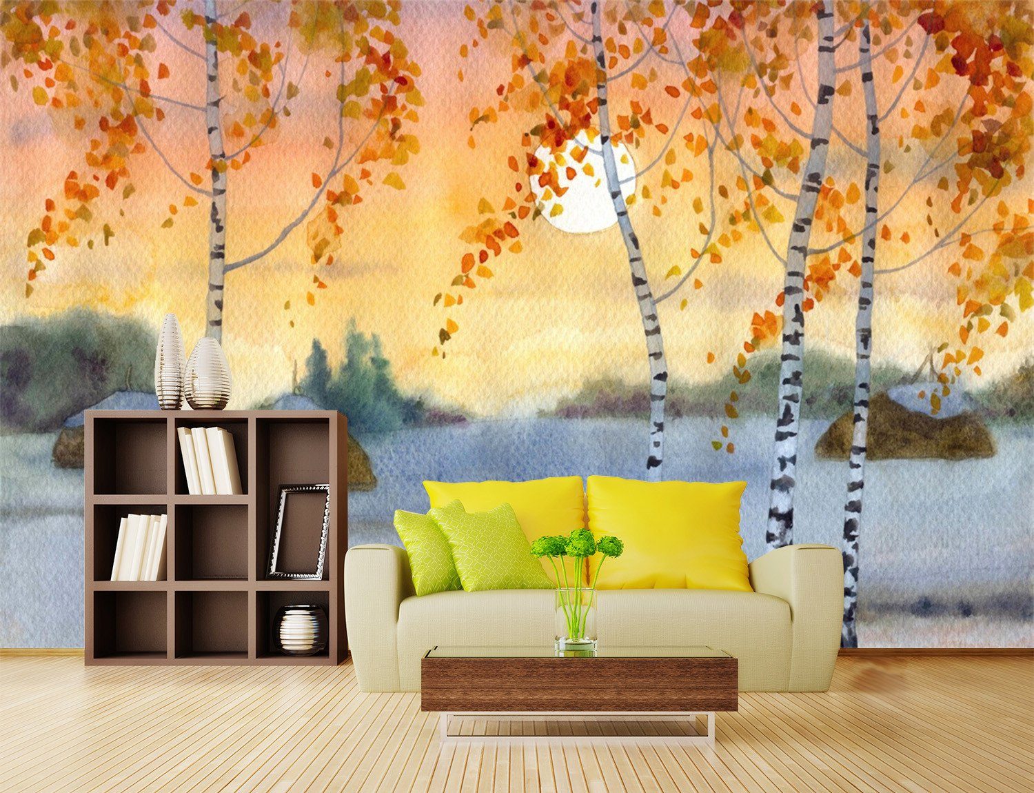 3D Sunrise Maple Trees 231 Wallpaper AJ Wallpaper 