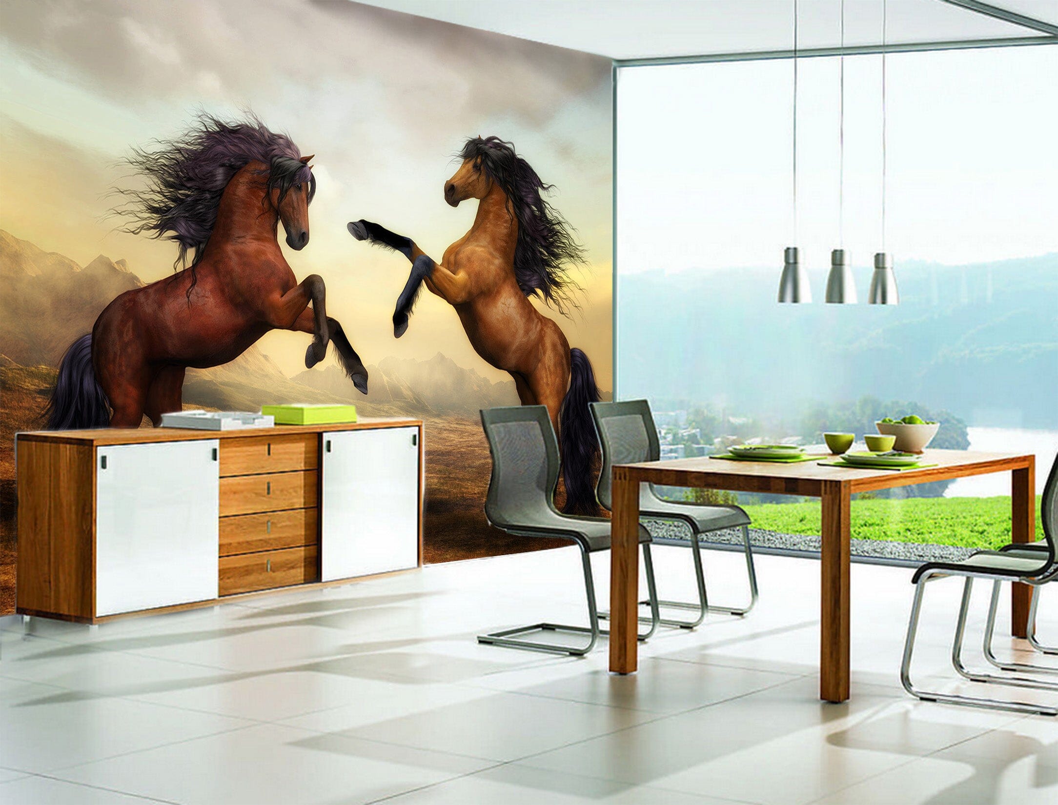 3D Horse Jumping 176 Wall Murals Wallpaper AJ Wallpaper 2 