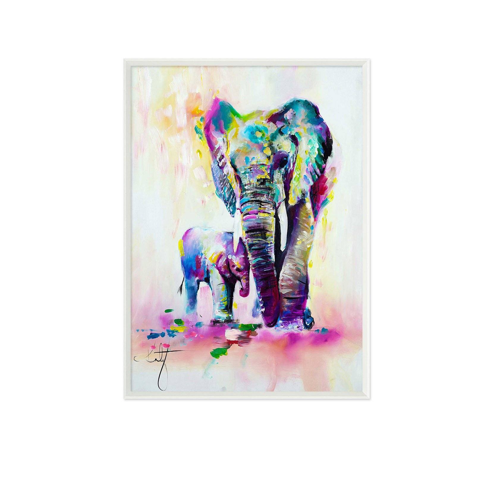 3D Elephant Painting 121 Fake Framed Print Painting Wallpaper AJ Creativity Home 